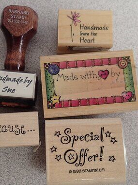 Special Offer, Handmade by, for etc. Stamper set of 6 stampers